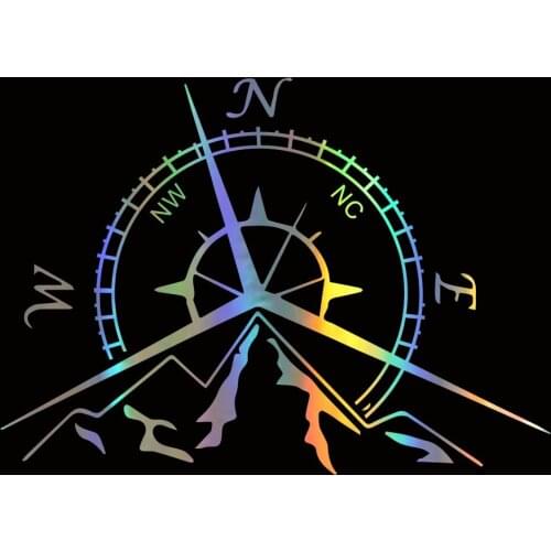 DecalsMe Car Sticker NSWE Fashion Mountains Compass Sticker On Car Funny Stickers Decals Vinyl Car Styling 13.7cm*9.4cm