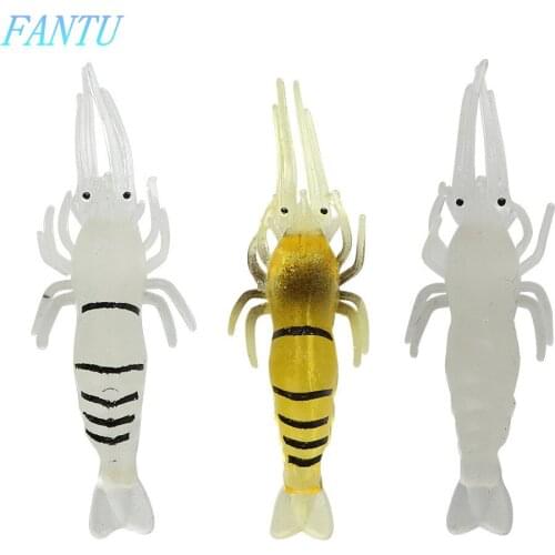 FANTU 3.5cm/0.9g Exquisite Shrimp Soft Lures Camarao Flavored Small Artificial Shrimp Soft Bait Fishing Tackle