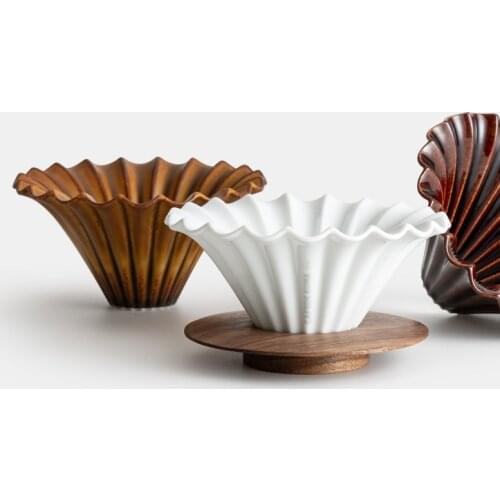 GZSH Miyaki Ceramic Lotus Leaf Coffee Filter Cup, Hand Brewed Coffee, Suitable for V60 Cake Type Filter Paper High-end Products