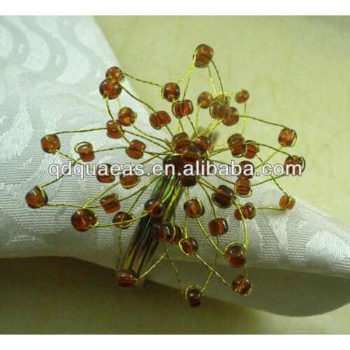 Crystal beades napkin ring, beaded wedding napkin holder