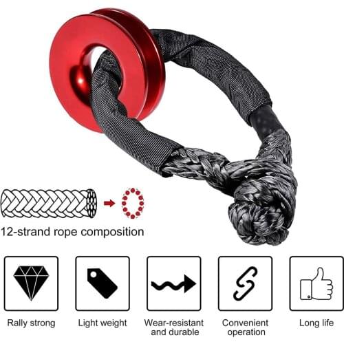 Recovery Ring for ATV UTV SUV Truck Recovery Suitable for Soft Shackle,Aluminum Snatch Ring 41000lbs for 3/8'' 1/2'' Rope