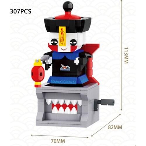 Classic image Chinese zombies that can jump mini block walking dead big head building bricks educational toys For kids gifts