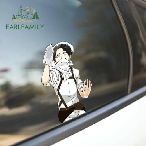EARLFAMILY 13cm For Attack on Titan Creative Car Stickers Car Accessories Decal Scratch-proof Sticker Waterproof Decoration
