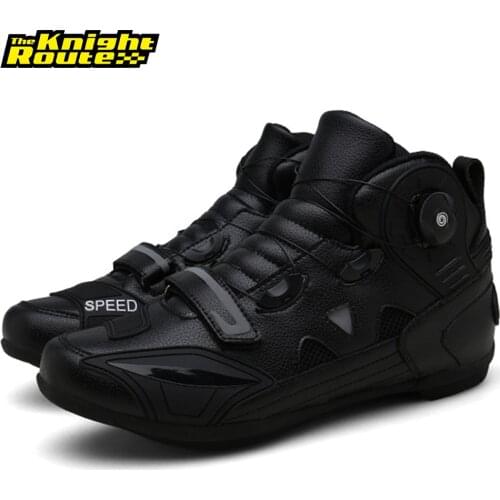 Black Motorcycle Boots Moto Boots Motocross Shoes Men Riding Racing Motorcyclist Biker Chopper Motorbike Endure Touring Boots