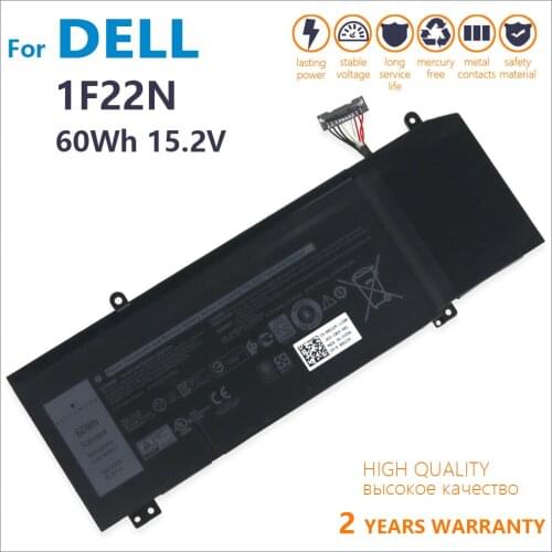Genuine Laptop Battery For Dell ALIENWARE Orion M15 M17 Inspiron G5 5590 G7 7590 7790 1F22N 15.2V 60Wh new original batteria