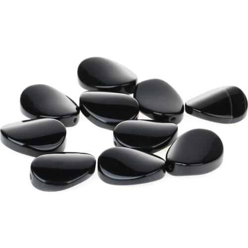 ManKuu Natural Black Loose Beads Twisted Oval Shape 18*25mm Beads For Jewelry Making 20pcs/Lot Wholesale Lots DIY Accessories