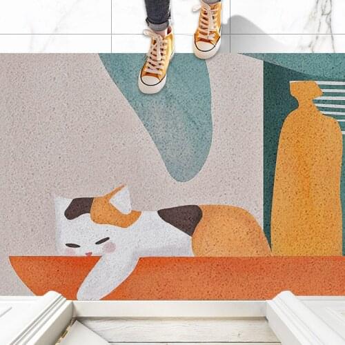New Cartoon Painting Entrance Door Mat Carpet PVC Anti-slip Home Door Mat Dustproof Custom Size Living Room Hallway Mat Carpet