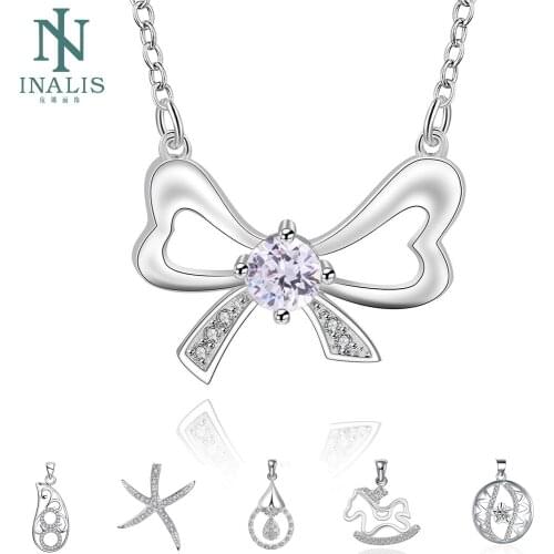 Simple Necklaces For Women Butterfly Pendant Little Starfish Shape Cubic Zirconia New Jewelry Necklaces Lady Fashion Accessory