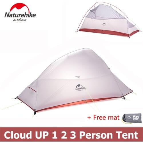 Naturehike Ultralight Cloud Up Series 1 2 3 Person Tent Double-layer Backpacking Tent with Mat NH15T001-T NH15T002-T NH15T003-T