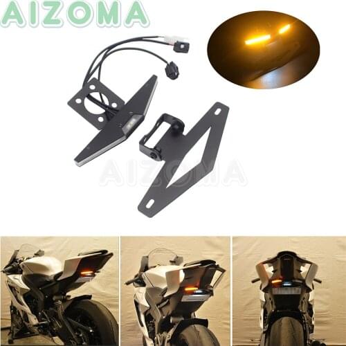 Complete Tail Tidy Fender Eliminator LED Integrated Signal Taillight w/ License Plate Holder Lamp For Yamaha YZF R6 2017-18 2019