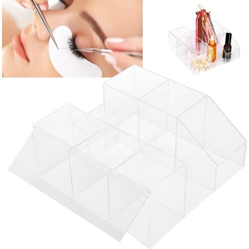 Large Capacity Transparent Acrylic Eyelash Grafting Tool Storage Box With Dust Cover Eyelash Beauty Tool ​Display Rack Organizer