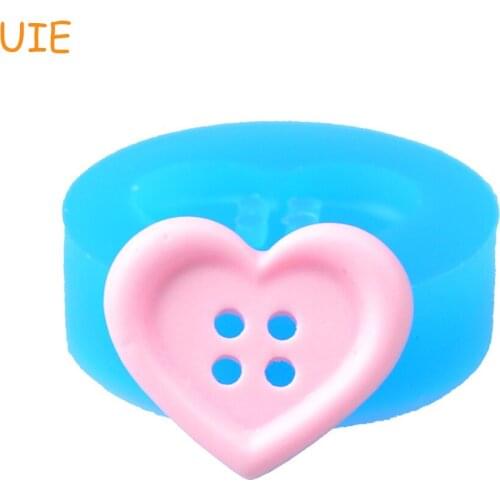 PYL603U 20.6mm Heart Button Silicone Mold - Fondant Craft, Cupcake Topper, Jewelry Making, Candy, DIY Handmade, Resin Clay Mold