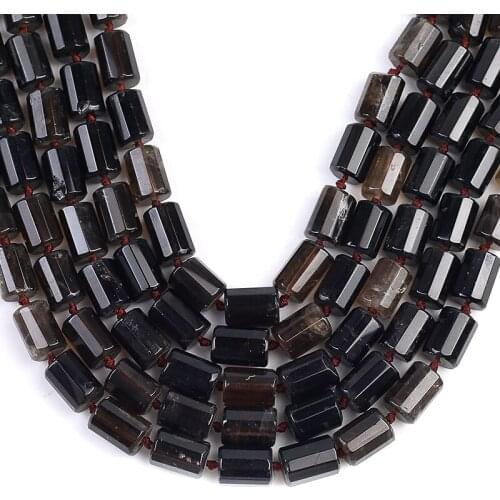 12*17mm Natural Cylinder Brown Quartz Stone Beads Loose Beads for Jewelry Making DIY Charms Bracelet Accessories