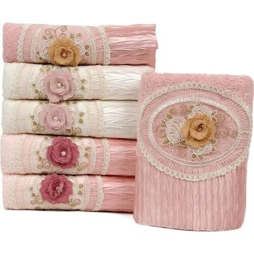 3d Aplikli Lavender Cotton 6'lı Hand Face Towel