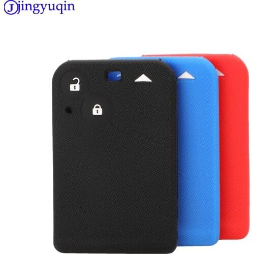 Jingyuqin Remote 2 Buttons Car Key Case Silicone For Renault Kadjar Clio Megane Koleos Logan Scenic Card