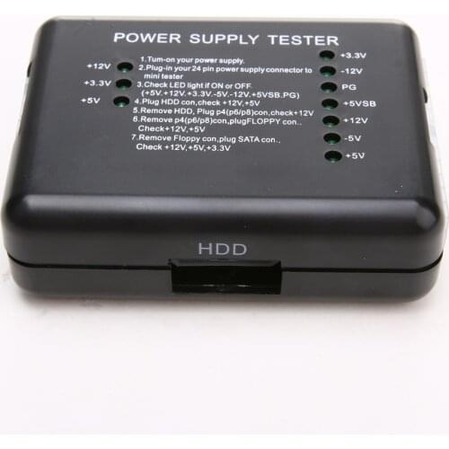 Power Supply Tester Checker LED 20/24 Pin for PSU ATX SATA HDD Tester Checker Meter Measuring for PC Compute Wholesale