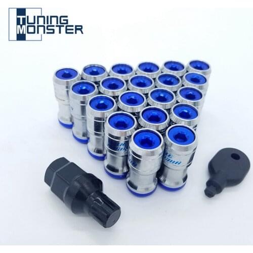 Tuning Monster Volk Racing Concealed Heptagon Formula Steel Wheels Lock Lug Nuts M12X1.5/M12x1.25 20PCS Acorn Rim Close End