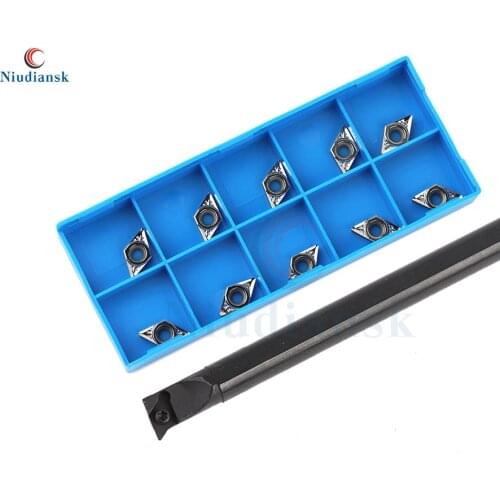 S08K-SDUCR07 S10K-SDUCR07 Internal Tool Holder S12M-SDUCR07 S16Q-SDUCR07 SDUCL 10pcs DCMT0702 Carbide Insert CNC Lathe Tools Set