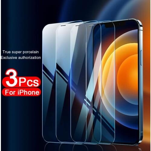 3Pcs Protective Glass On iPhone 11 12 13 Pro Max XS XR 7 8 6s Plus Screen Protector For iPhone 11 12 Pro Max Mini Tempered Glass