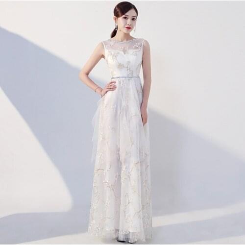 New Elegant Floral Print Evening Dress O-Neck A-Line Sleeveless Pleat Floor-length Plus size Women Formal Party Dresses C1298