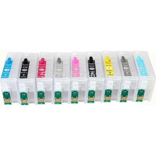 1Set Empty Refillable ink Cartridge t1571 to t1579 suit For Epson Stylus Photo R3000 inkjet printer with chip