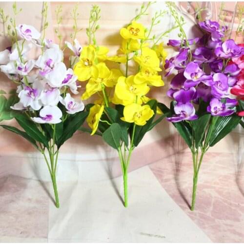 2pcs Artificial Phalaenopsis aphrodite Rchb. f. Flower Branch For Plant Wall Background Wedding Home Hotal Office Bar Decorative