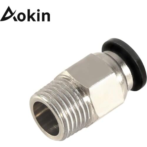Aokin PC4-01 Pneumatic Connector 3D Printer For E3D V6 J-head Bowden 1.75mm PTFE Tube Connector Quick Coupler Fittings Hotend