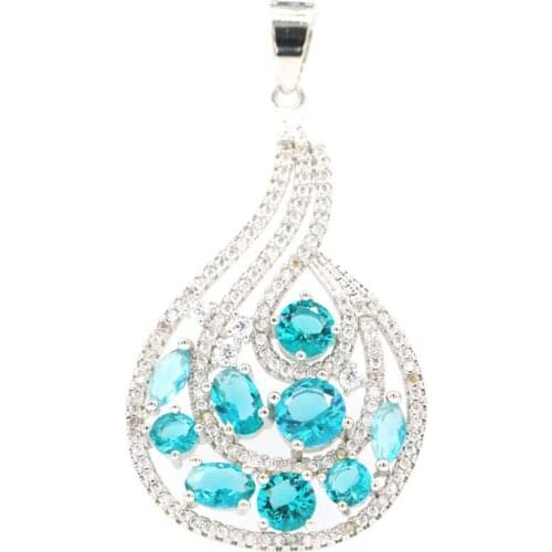 41x26mm Fantastic Big Created Pink Raspberry Rhodolite Garnet Womans Party Silver Pendant