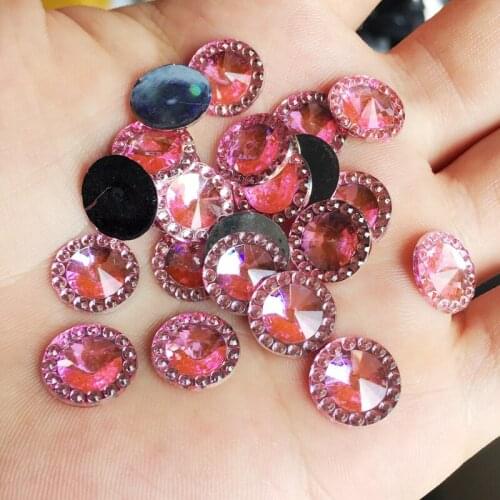 50pcs 12mm 3D Nail Art Tips resin flat back crystal rhinestone not hotfix nails use glue -B164