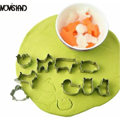 9Pcs/set DIY Bake Tools Animal Design Stainless Steel Cookie Cutter Biscuit Tools Cake Tools