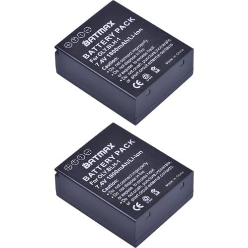Batmax 2pc Digital Battery BLH-1 BLH1 bateria for Olympus Cameras E-M1 Mark II