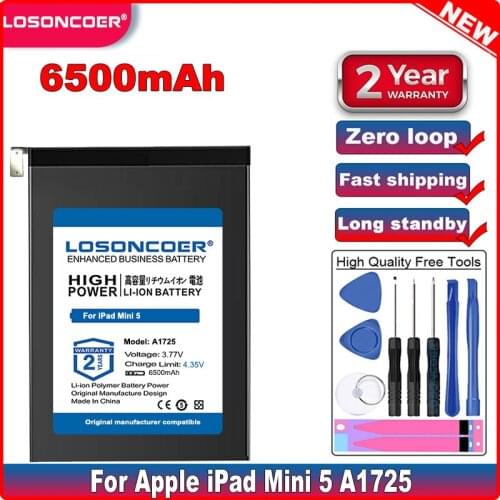 LOSONCOER A1725 6500mAh Good Quality Battery for Apple iPad Mini 5 A1725 Batteries