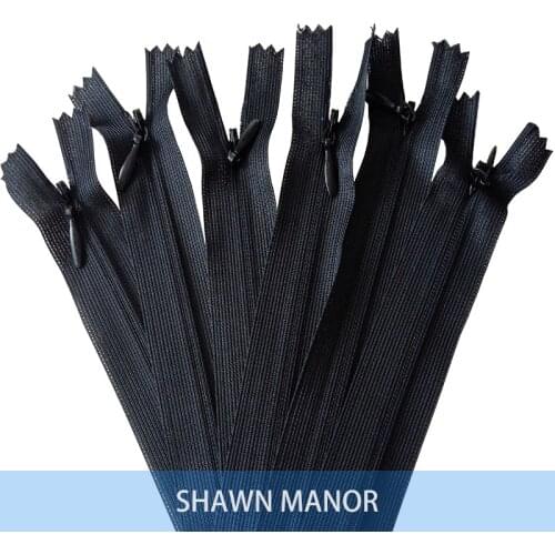 Alipress 20cm 3# Nylon Close End Invisible Zippers For DIY Sewing 50Pcs/lot Black Color