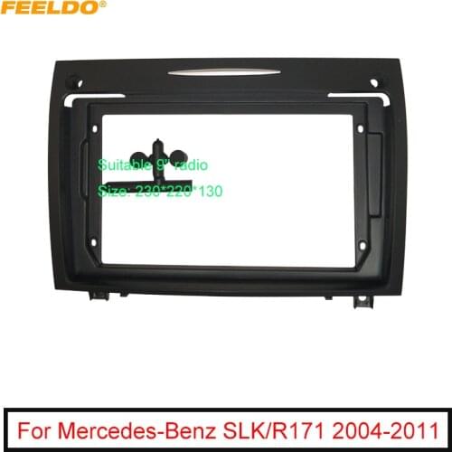 FEELDO Car 9” Audio Face Plate Fascia Frame For Mercedes-Benz SLK/R171 2Din Big Screen Radio Stereo Panel Dash Mount Frame Kit