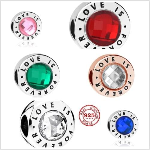 New Hot Sale 100%925 Sterling Silve Colorful Round Fine Charm Fit Original Pandora Bracelet Fashion DIY Jewelry for Women Gift