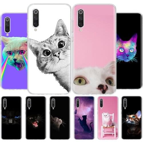 Cat Cute Kitten Catling Phone Case For Xiaomi MI 8 9 10 5X 6X A1 A2 A3 CC9E 9T NOTE10 Pro Lite Cover Coque soft Silicone TPU