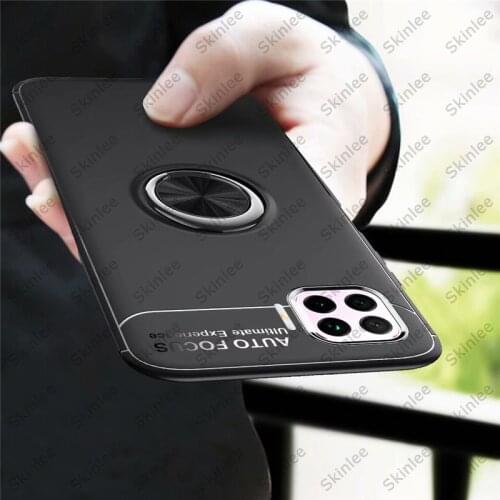 Skinlee Case For OPPO Reno4 Lite Business Style with Ring Magnetism Holder Back Case For Reno 4 Lite 5G Cover