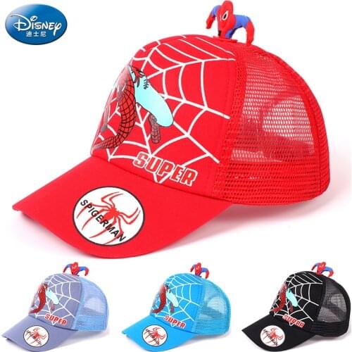 Disney Anime Spiderman Summer Mesh Kids Hats For Children 2021 Baby Baseball Cap Boys Girls Breathable Hip Hop Sun Hat Child Cap