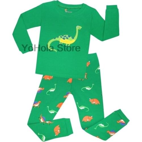 Kids Sleepwear Baby Spring Cotton Sets Boys Dinosaur Picture Homewear Pajamas Children Pyjamas Nightwear Unisex Teenage Clothes