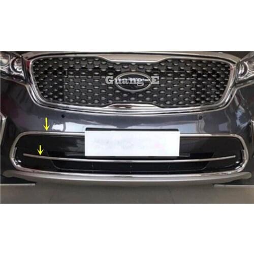 For Kia Sorento L 2015 2016 2017 car body ABS chrome License plate trim front racing Grid Grill Grille hoods panel frame