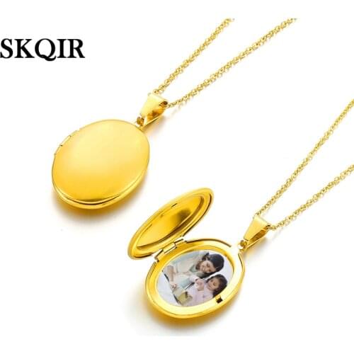 Customized Mom Photo Family Necklace Personalized Custom Pictures Text Name Open Locket Charm Chain Necklace Women Jewelry Gift