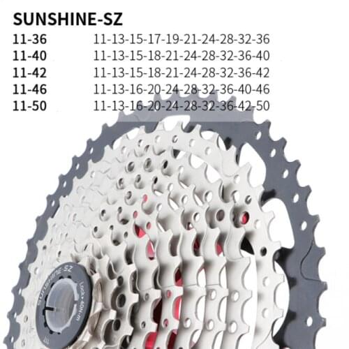 SUNSHINE 10 speed Cassette 9S 10S MTB bike Road Bicycle Freewheel 10V 36/40/42/46/50T 52T for deore m6000 SRAM gift randomly