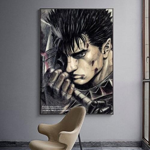 Kentaro Miura Berserk-Japan Cartoon Retro Poster Painting Canvas Picture Prints For Salt Decoration