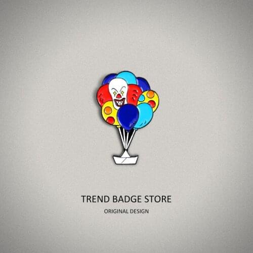 Cartoon Fashion Colorful Balloon Clown Balloon Origami Boat Pin Badge Backpack Accessories Brooches For Womens Clothing