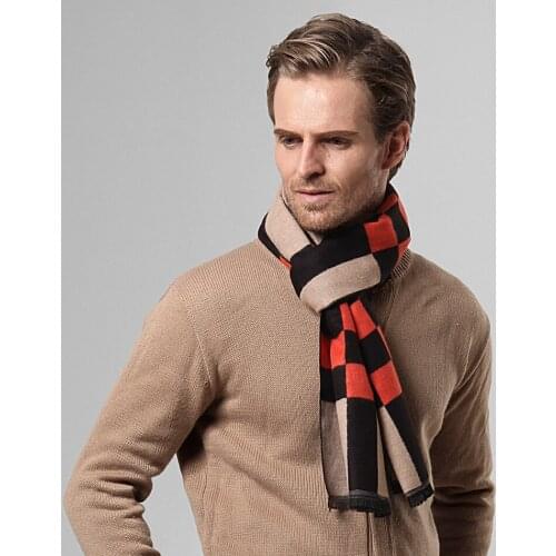 Fashion Mans Scarf 180*33CM Wool Business Style Hijab Winter Warmer Luxury Mens Pashminas Shawl Wraps Scarves