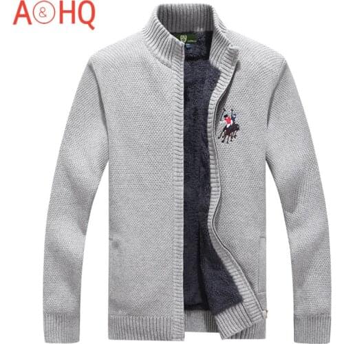 Mens Sweaters Winter 2019 Warm Thick Velvet Sweatercoat Casual Cardigan Men Sweaters Pattern Knitwear 3XL