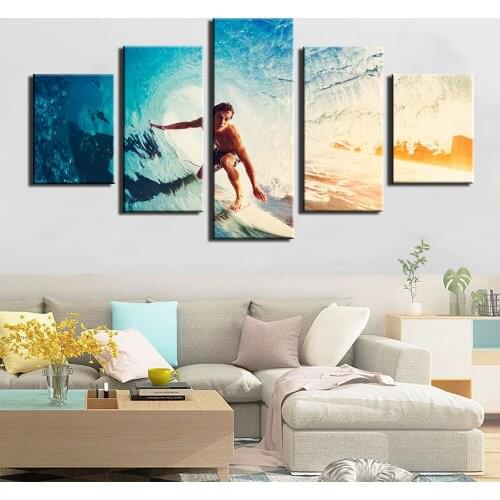 Surfing Sports Man diamond painting cross stitch Full Square Round diamond embroidery 5 PCS/Set Crystal mosaic Home Decoration