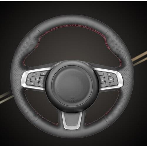 Car Braid On The Steering Wheel Cover for Jaguar E-Pace 2017-2019 F-Pace 2016-2019 XE 2015-2019 XF 2016-2019 Auto Covers Styling