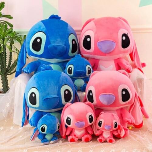 Genuine Disney stitch Angie Doll Movie Anime Cartoon Plush Stuffed Animal Child Decoration Toy Blue Pink Birthday Gift Boy Girl