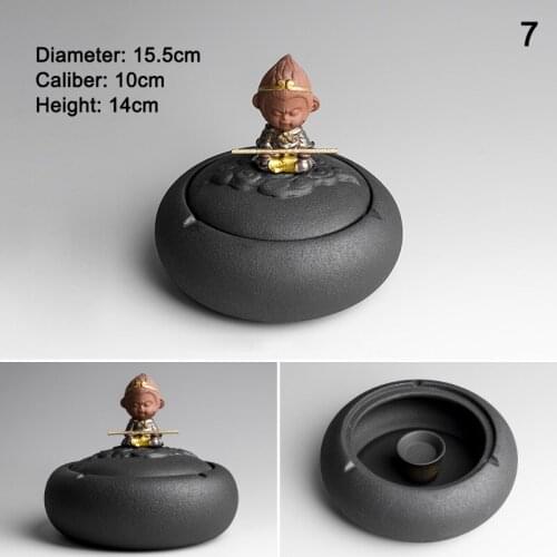 Black Ceramic Ashtray Personality Fashion Windproof Large with Lid for Living Room Home Office European Style Ashtray D1